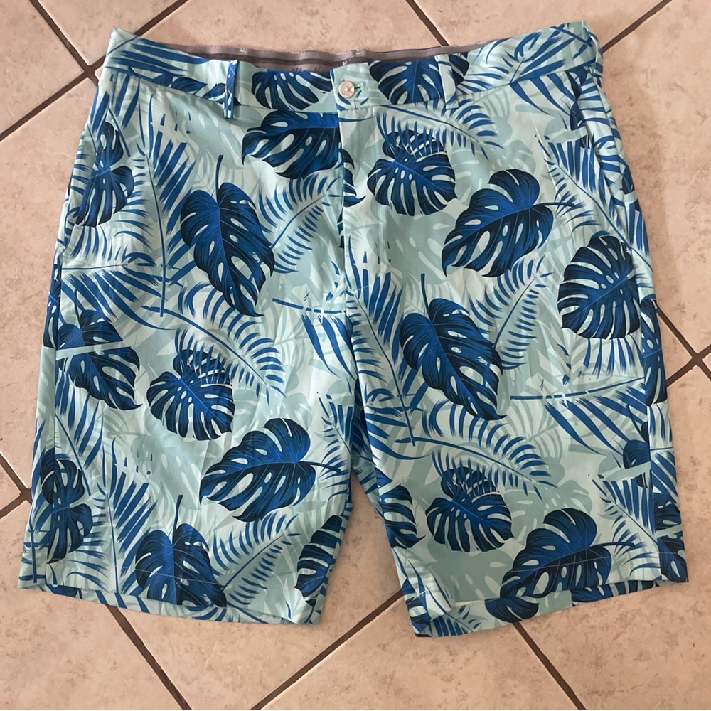 Tropical Leaf Print Shorts